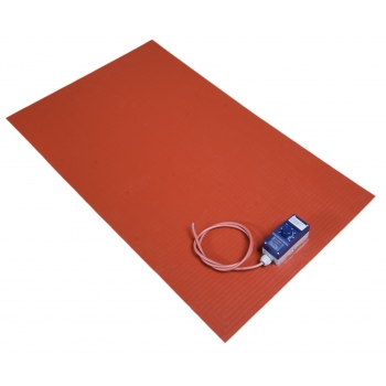 Przemysłowy koc grzewczy 2000 x 430 mm, silikonowy, z regulowanym, analogowym sterownikiem (0-120ºC)